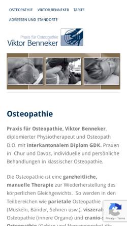 Vorschau der mobilen Webseite www.swiss-osteopathie.ch, Praxis für Osteopathie Viktor Benneker