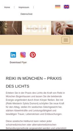 Vorschau der mobilen Webseite praxis-des-lichts.com, Praxis des Lichts