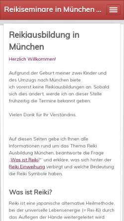 Vorschau der mobilen Webseite www.reikiausbildung-muenchen.de, Reiki Ausbildung in München - Anna Dempzin