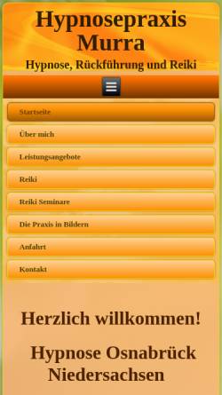 Vorschau der mobilen Webseite www.hypnosepraxis-murra.de, Werner Murra