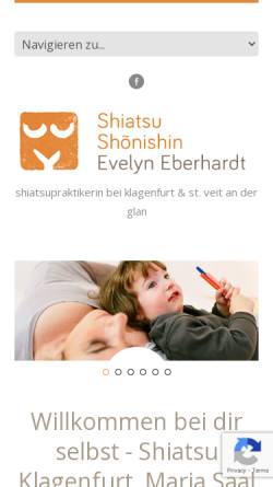 Vorschau der mobilen Webseite www.shiatsuklagenfurt.at, Shiatsu Klagenfurt - Evelyn Eberhardt
