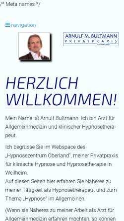 Vorschau der mobilen Webseite www.h-z-o.de, Hypnose Zentrum Oberland
