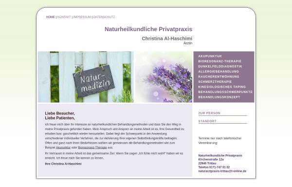 Vorschau von naturarztpraxis-trittau.de, Christina Al-Haschimi, Naturheilkundliche Privatpraxis