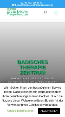 Vorschau der mobilen Webseite www.badischestherapiezentrum.de, Thomas Zimpfer