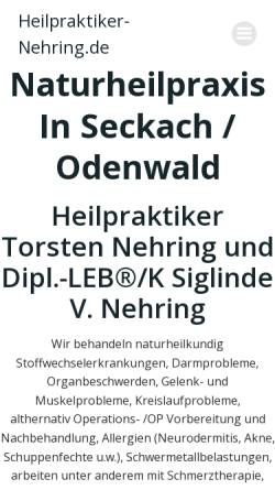 Vorschau der mobilen Webseite www.heilpraktiker-nehring.de, Naturheilpraxis Torsten Nehring