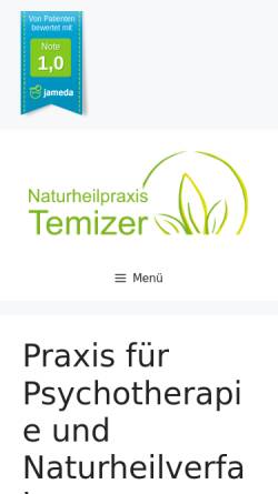 Vorschau der mobilen Webseite www.naturheilpraxis-temizer.de, Naturheilpraxis Temizer