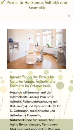 Vorschau der mobilen Webseite praxis-goettmann.de, Greta Göttmann - Naturheilkunde, Ästhetik, Kosmetik