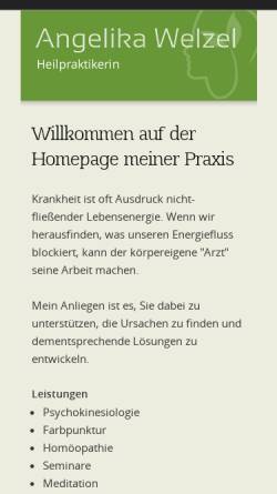 Vorschau der mobilen Webseite www.naturheilpraxis-welzel.de, Heilpraktikerin Angelika Welzel