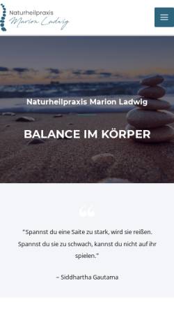Vorschau der mobilen Webseite www.naturheilpraxis-ladwig.de, Naturheilpraxis Marion Ladwig