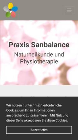 Vorschau der mobilen Webseite www.sanbalance.de, Eva Li
