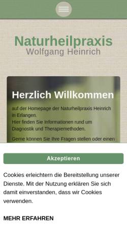 Vorschau der mobilen Webseite naturheilpraxis-heinrich.de, Naturheilpraxis Heinrich
