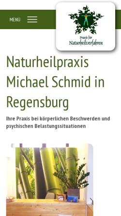Vorschau der mobilen Webseite www.naturheilpraxis-schmid.de, Praxis für Naturheilkunde Michael Schmid