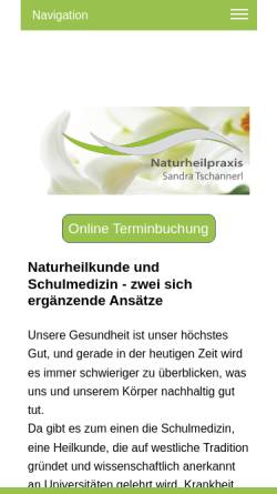 Vorschau der mobilen Webseite naturheilpraxis-tschannerl.de, Naturheilpraxis Sandra Tschannerl
