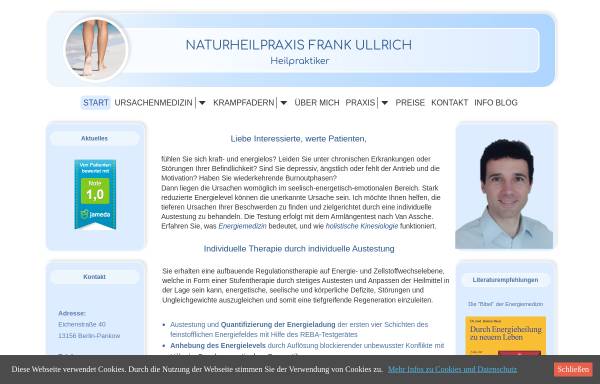 Vorschau von www.saline-krampfadertherapie.de, Naturheilpraxis Ullrich