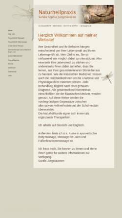 Vorschau der mobilen Webseite www.naturheilkunde-berlin.com, Sarala Sophie Jungclaussen