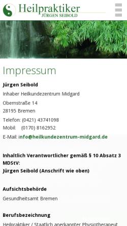 Vorschau der mobilen Webseite www.heilpraktiker-seibold.de, Jürgen Seibold