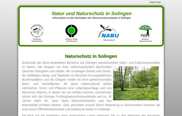 Vorschau von www.solingen-natur.de, Natur und Naturschutz in Solingen