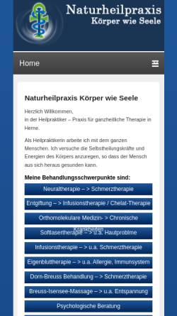 Vorschau der mobilen Webseite www.koerper-wie-seele.de, Körper wie Seele - Elisabeth Strüber