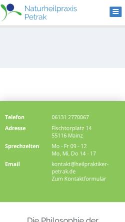 Vorschau der mobilen Webseite heilpraktiker-petrak.de, Daniel Petrak