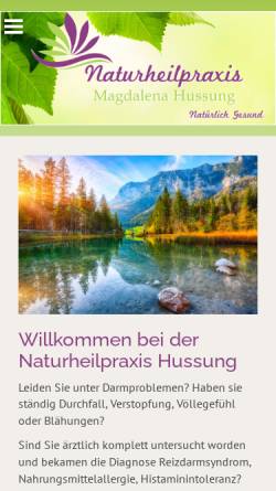 Vorschau der mobilen Webseite www.naturheilpraxis-hussung.de, Naturheilpraxis Hussung