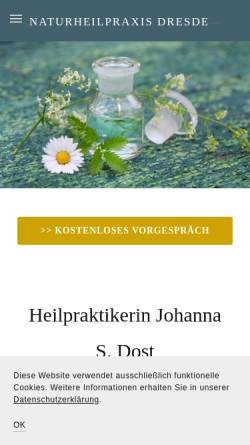 Vorschau der mobilen Webseite www.naturheilpraxis-dresden.com, Johanna Dost