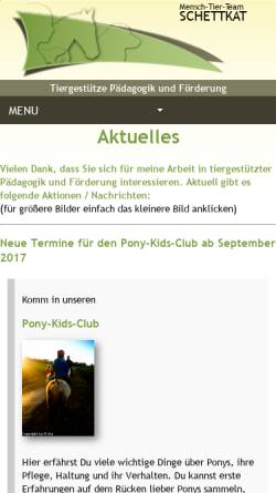 Vorschau der mobilen Webseite mit-tieren-helfen.de, Mensch-Tier-Team Schettkat