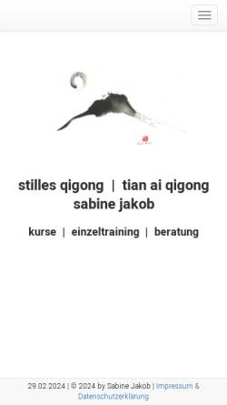 Vorschau der mobilen Webseite www.qigong-stille.de, Sabine Jakob
