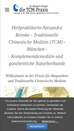 Vorschau der mobilen Webseite www.tcm-praxis.bayern, Alexandra Reimke
