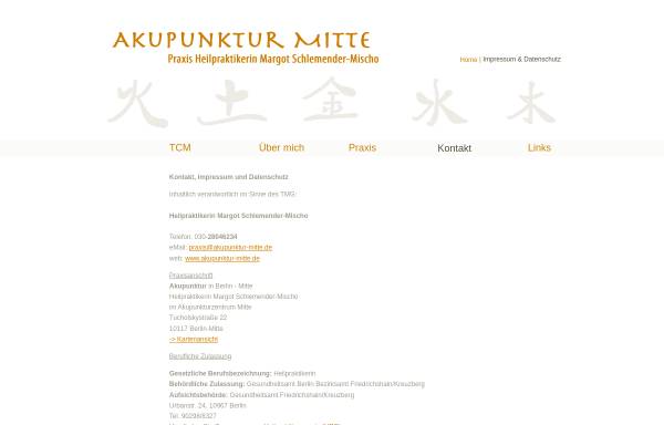 Vorschau von www.akupunktur-mitte.de, Praxis Heilpraktikerin Schlemender-Mischo