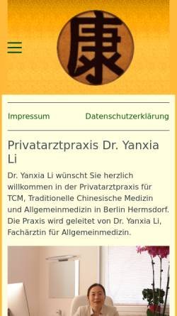 Vorschau der mobilen Webseite www.privatarztpraxis-li.de, Praxis Dr. Yanxia Li