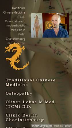 Vorschau der mobilen Webseite tcm-oliver-lohse.de, Praxis für Traditonelle Chinesische Medizin - Oliver Lohse