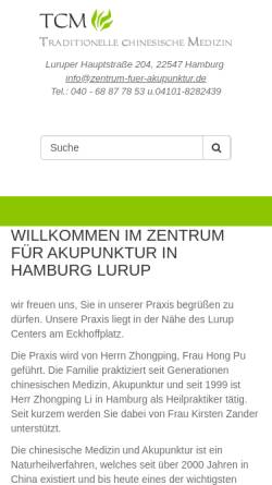 Vorschau der mobilen Webseite zentrum-fuer-akupunktur.de, Zentrum für Traditionelle Chinesische Medizin und Akupunktur