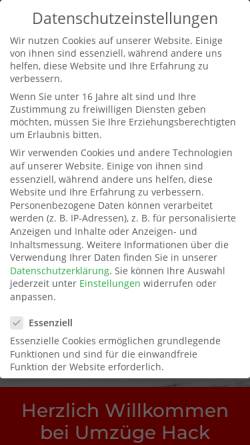 Vorschau der mobilen Webseite www.umzuege-hack.de, Umzüge Hack