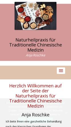 Vorschau der mobilen Webseite tcm-anja-roschke.de, Naturheilpraxis für Traditionelle Chinesische Medizin, Anja Roschke