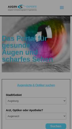 Vorschau der mobilen Webseite augen-experte.de, Augen-Experte