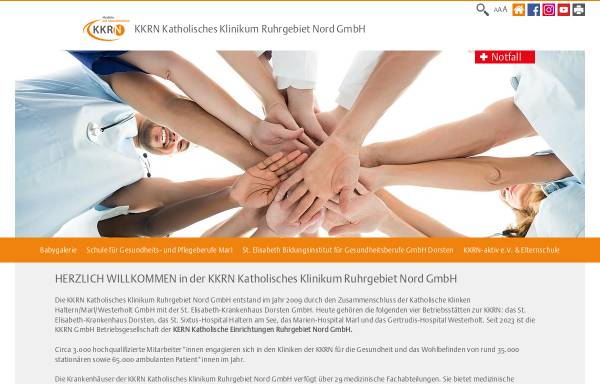 Vorschau von www.pj-kkrn.de, Katholisches Klinikum Ruhrgebiet Nord