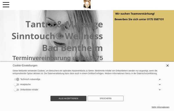 Vorschau von www.sinntouch.de, Sinn Touch - Wellness und Tantra in Bad Bentheim