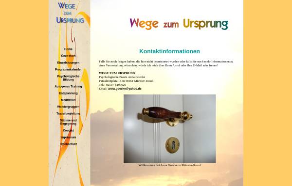Vorschau von www.wege-zum-ursprung.de, Wege zum Ursprung