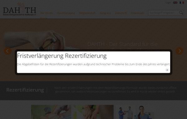 Vorschau von www.dahth.de, Deutsche Arbeitsgemeinschaft für Handtherapie e.V.