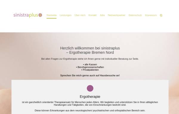 Vorschau von www.sinistraplus.de, Sinistraplus Ergotherapie