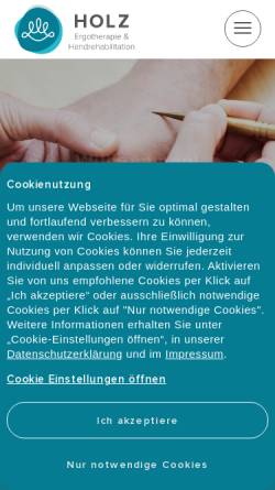 Vorschau der mobilen Webseite www.ergotherapie-holz.de, Praxis für Ergotherapie und Handrehabilitation Holz