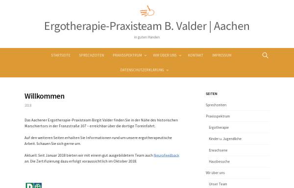 Vorschau von www.ergo-ac.de, Ergotherapie-Praxisteam Birgit Valder