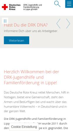 Vorschau der mobilen Webseite drk-jugendhilfe-lippe.de, DRK-Jugendhilfe und Familienförderung in Lippe gGmbH