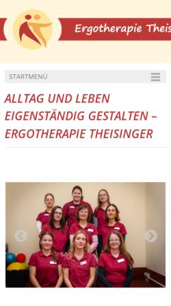 Vorschau der mobilen Webseite www.ergotherapie-theisinger.de, Ergotherapiepraxis Theisinger