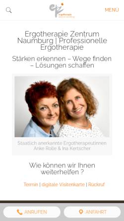 Vorschau der mobilen Webseite www.ergotherapiezentrum.de, Ergotherapie Zentrum Naumburg