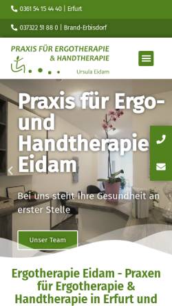 Vorschau der mobilen Webseite www.ergotherapie-eidam.de, Praxis für Ergotherapie Ursula Eidam