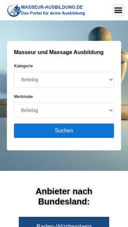 Vorschau der mobilen Webseite www.masseur-ausbildung.de, eEducation Net e.K.