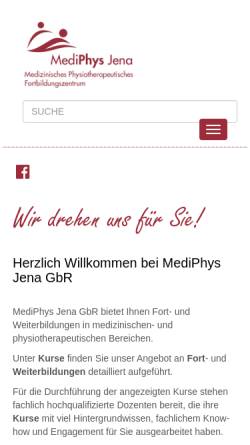 Vorschau der mobilen Webseite www.mediphysjena.de, MediPhysJena