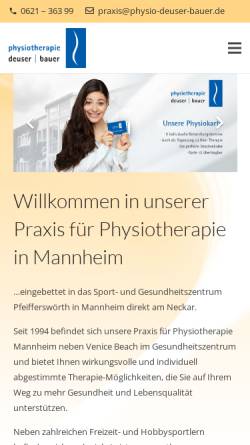 Vorschau der mobilen Webseite www.physio-deuser-bauer.de, Praxis für Physiotherapie Deuser/Bauer GbR