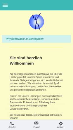 Vorschau der mobilen Webseite physio-stahl.de, Physiotherapie in Bönnigheim